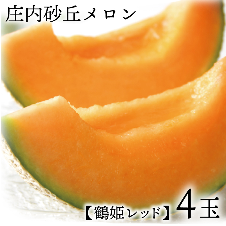 庄内砂丘メロン【赤肉】4玉