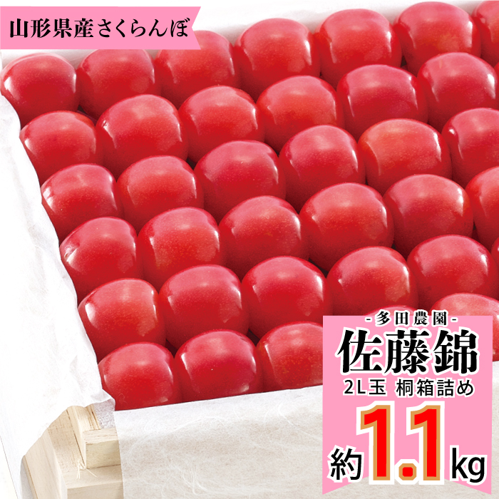 山辺産　佐藤錦　約1.1kg 桐箱詰め